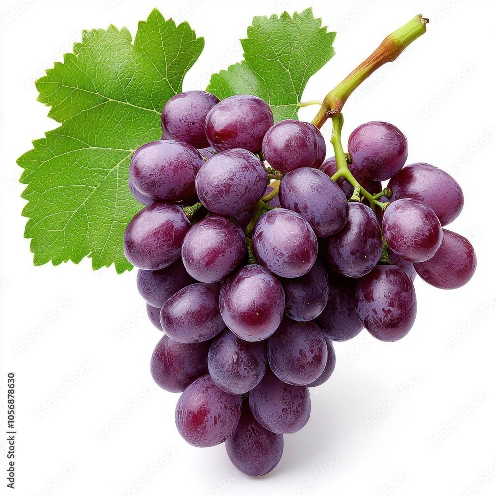 Fototapeta premium A photostock of fresh grapes on a white background, juicy and sweet.