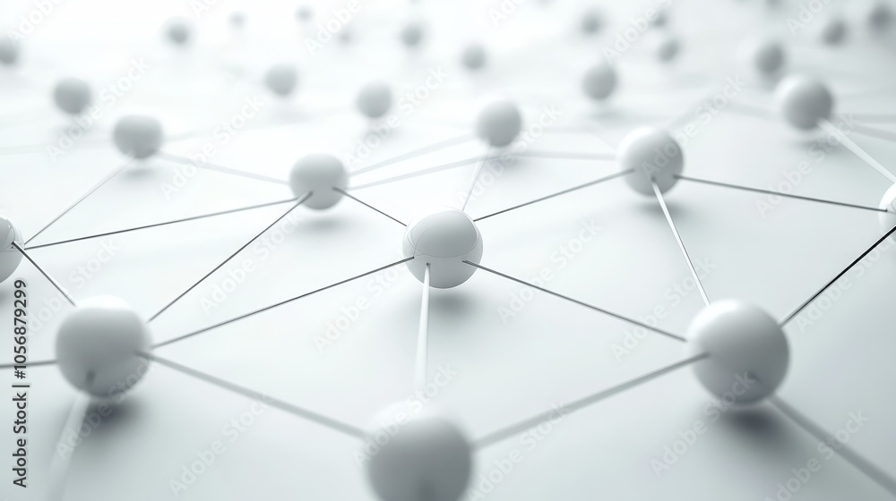 Abstract Network Connection White Spheres and Lines Abstract Network Connection White Spheres and Lines