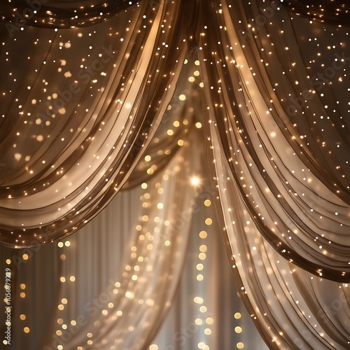 Elegant Draped Lights and Fabric