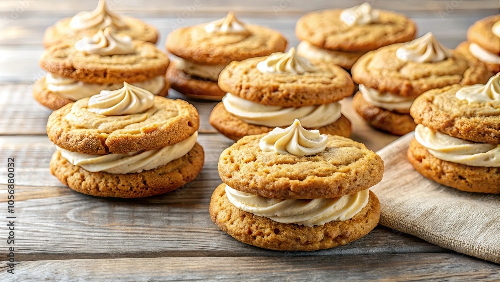Delicious sweet oatmeal cookies with creamy buttercream or peanut butter frosting, oatmeal, cookies, sweet, delicious Delicious sweet oatmeal cookies with creamy buttercream or peanut butter frosting, oatmeal, cookies, sweet, delicious