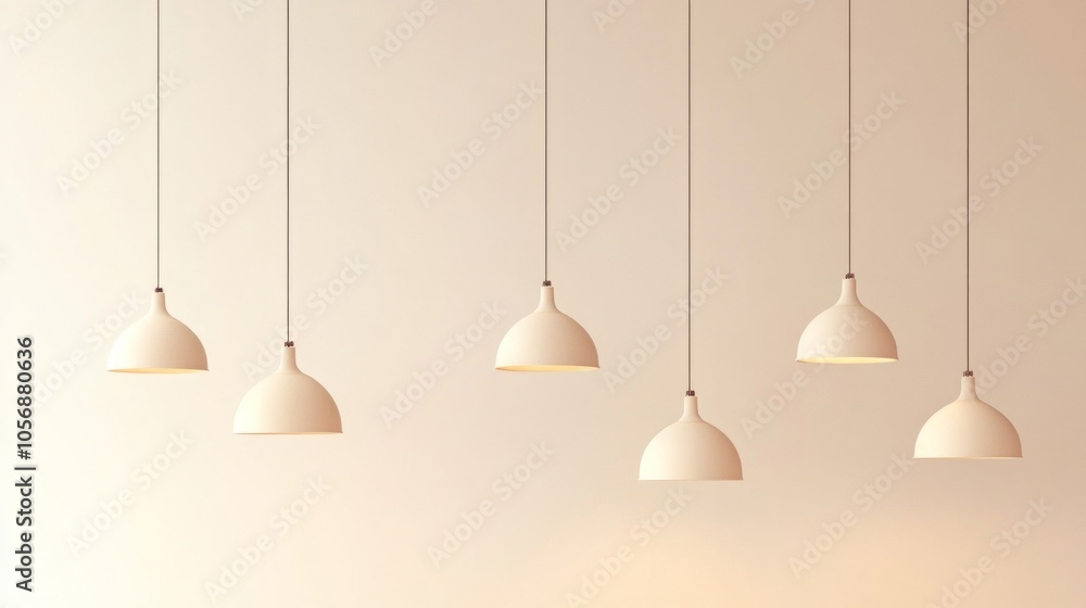 Minimal-style plastic lamps in soft tones, hanging against a pale background; warm, simple lines with subtle elegance. Minimal-style plastic lamps in soft tones, hanging against a pale background; warm, simple lines with subtle elegance.