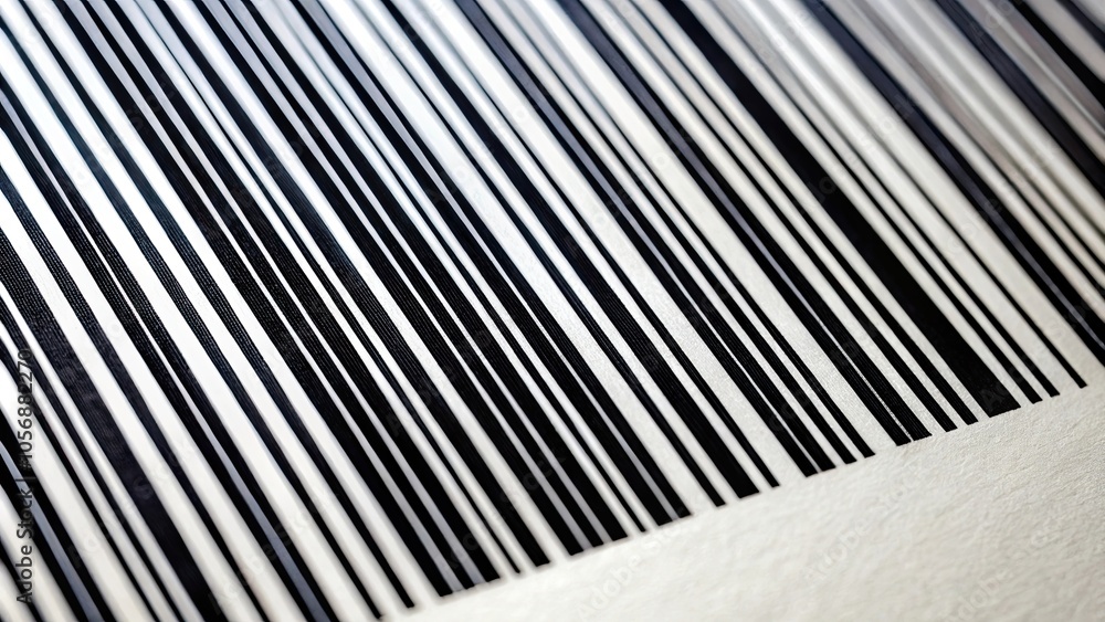 Obraz premium A close-up of a barcode on a product packaging, barcode, scanning, product, technology, retail, inventory, identification, information