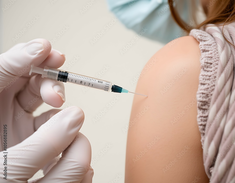 Precision in Care - Close-Up of Vaccine Injection in Medical Setting Ai generated Images Precision in Care - Close-Up of Vaccine Injection in Medical Setting Ai generated Images