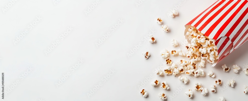Obraz premium Popcorn in a Red Striped Box