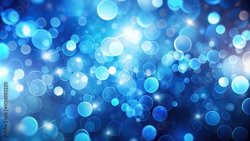 Abstract background with blue bokeh circles and light flares, blue, bokeh, abstract, circles, light, flares, background