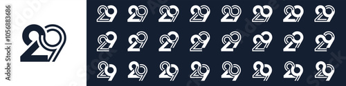 collection of creative number 29 logo designs. abstract twenty-nine design vector illustration