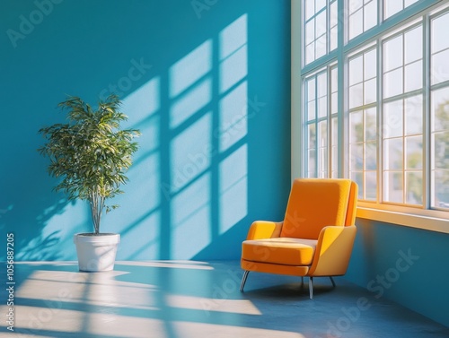 Modern Living Room Awaits a Sunlit Afternoon photo