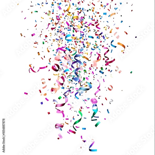 Cartoon confetti on a white background.