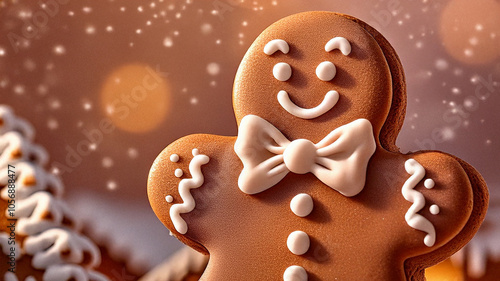 Christmas Gingerbread Man with Delightful Icing Designs