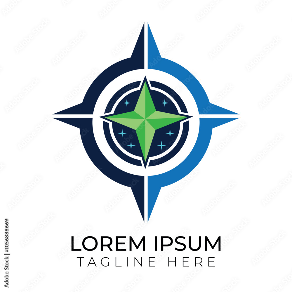 Obraz premium green star logo design