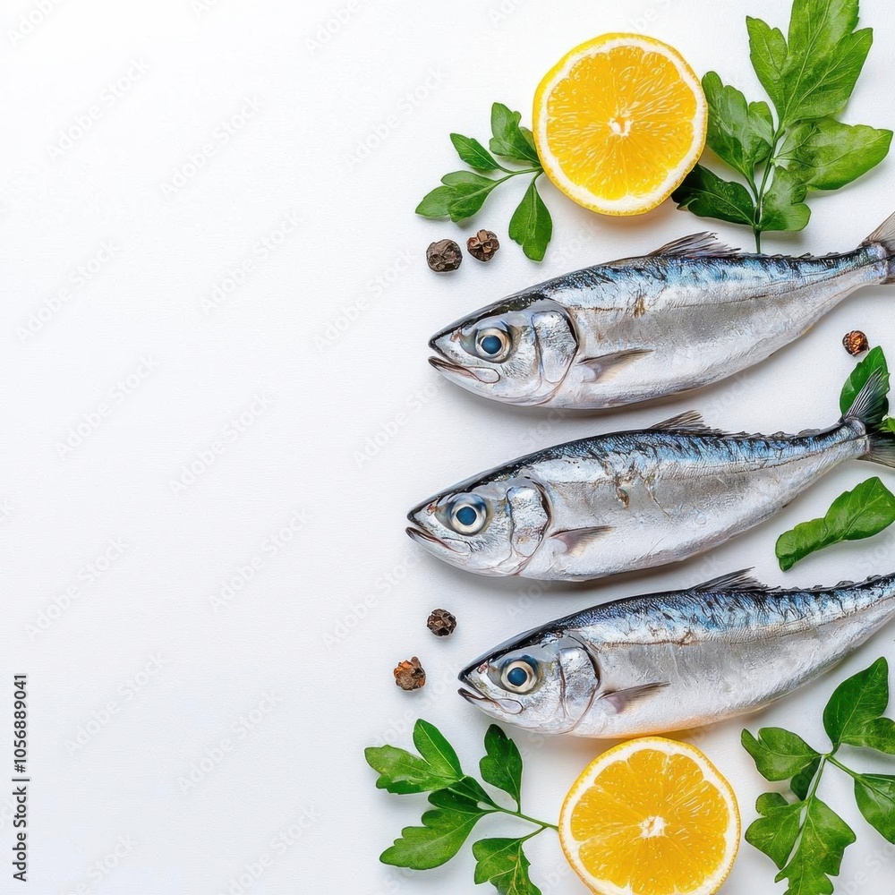 A photostock of raw mackerel fish on a white background, fresh and healthy. A photostock of raw mackerel fish on a white background, fresh and healthy.