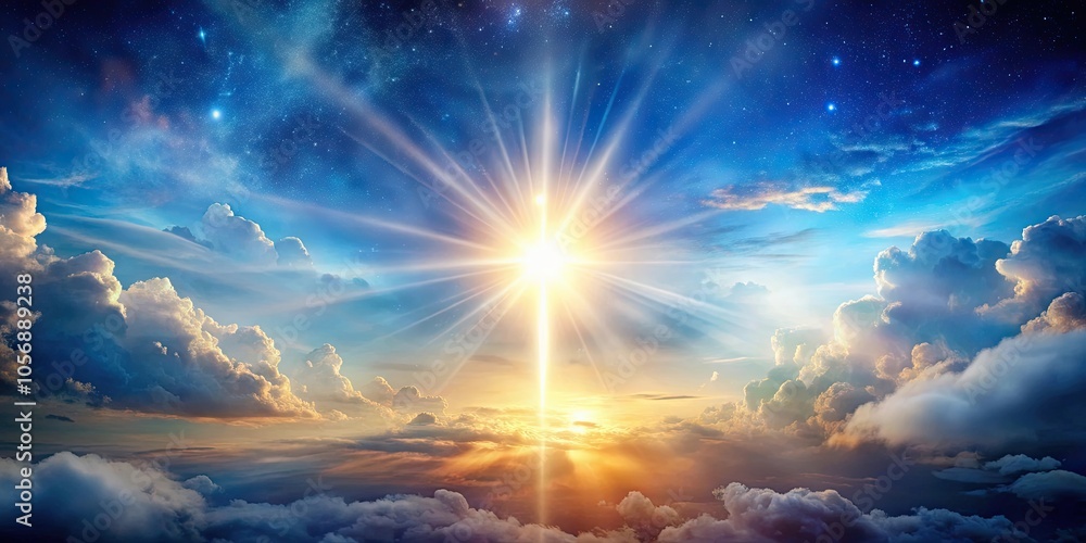 Religious celestial sky with aura of soul, spiritual, heavenly, divine, ethereal, glowing, mystical, cosmos Religious celestial sky with aura of soul, spiritual, heavenly, divine, ethereal, glowing, mystical, cosmos