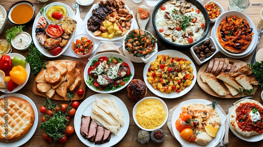 food on the table seating in restaurants .generative ai food on the table seating in restaurants .generative ai