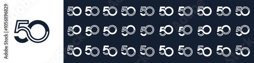 collection of creative number 50 logo designs. abstract fifty design vector illustration