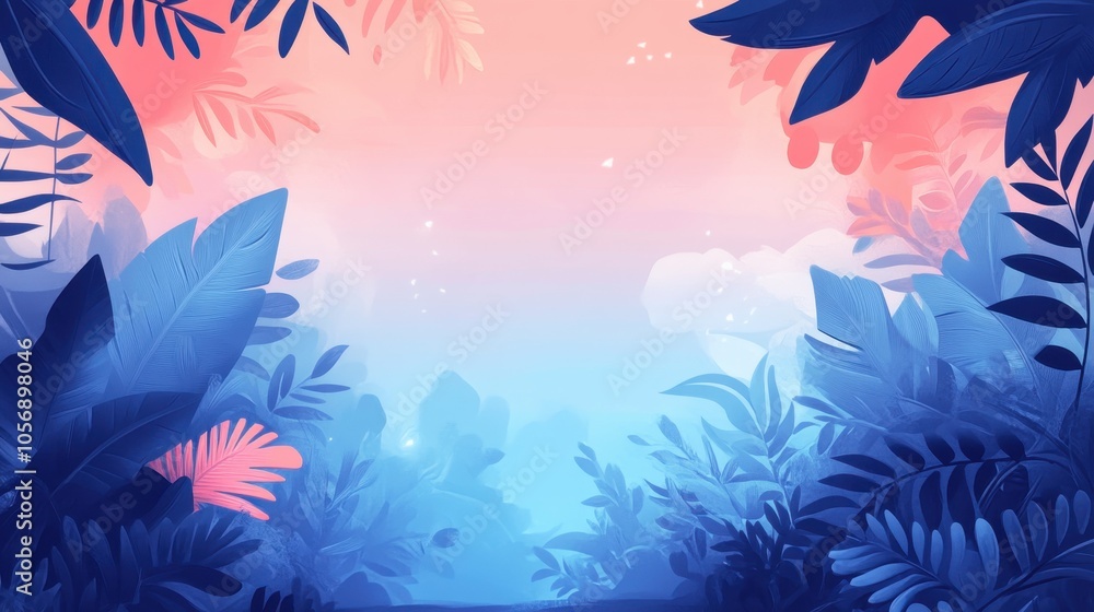 Serene Tropical Landscape with Vibrant Foliage Serene Tropical Landscape with Vibrant Foliage