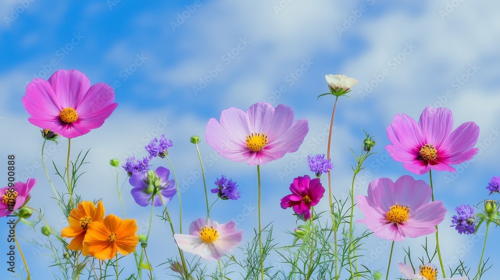 Colorful Wildflowers in a Peaceful Meadow Scene Colorful Wildflowers in a Peaceful Meadow Scene