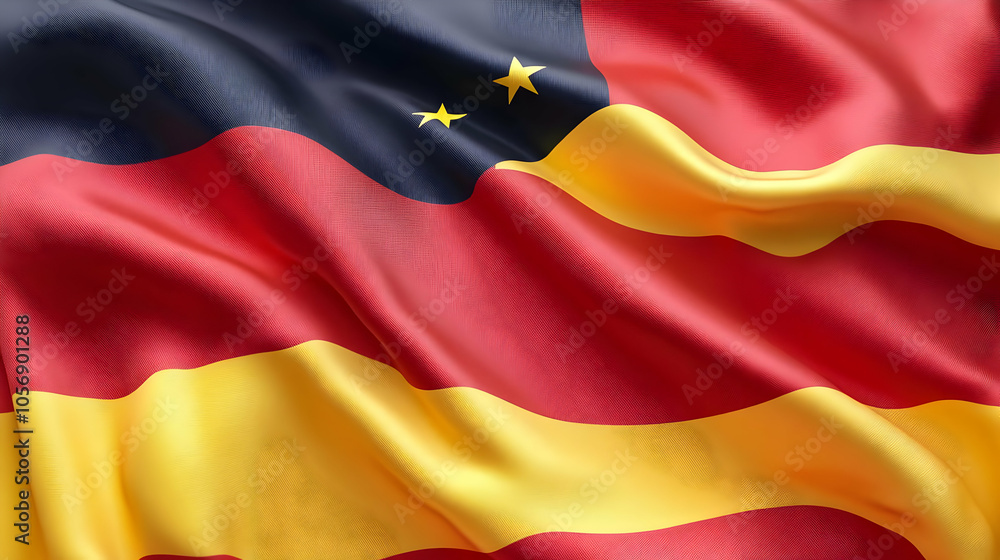 Waving National Flag Illustration Waving National Flag Illustration