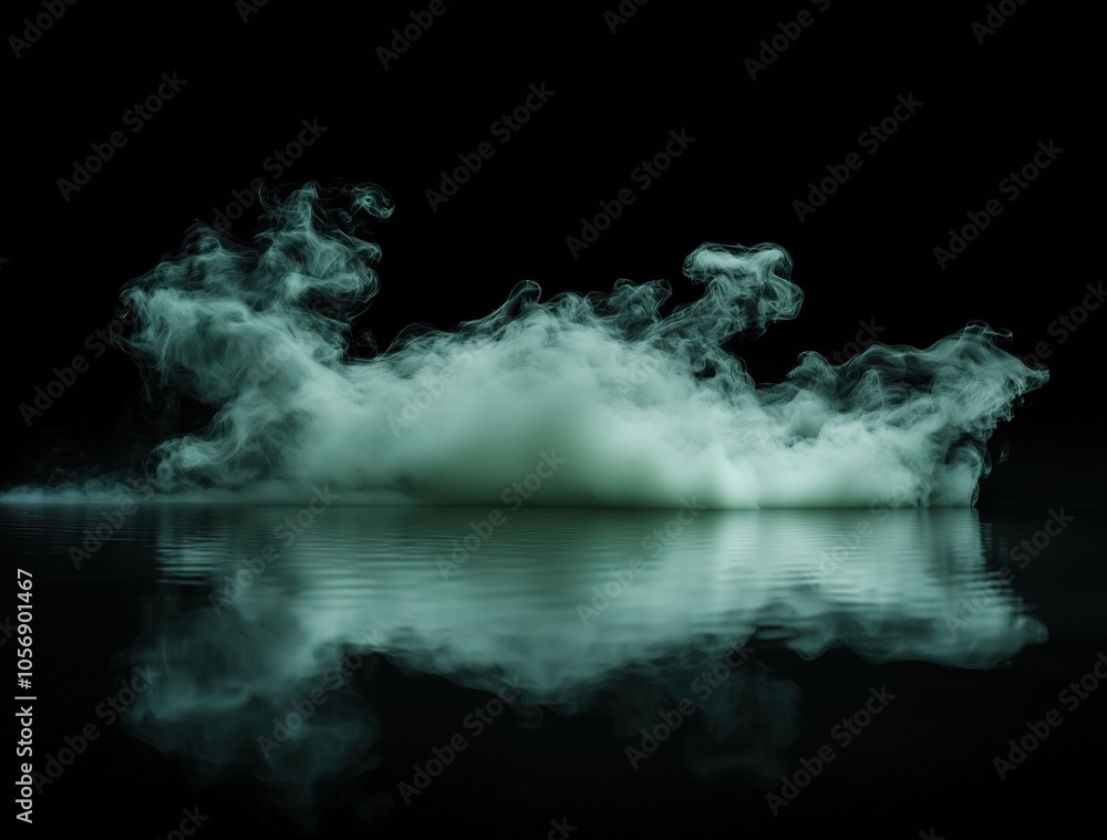 Naklejka premium A large cloud of smoke is floating in the air