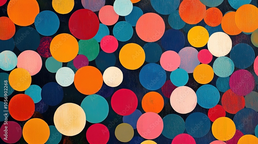 Colorful polka dot pattern with a variety of bright circles Colorful polka dot pattern with a variety of bright circles