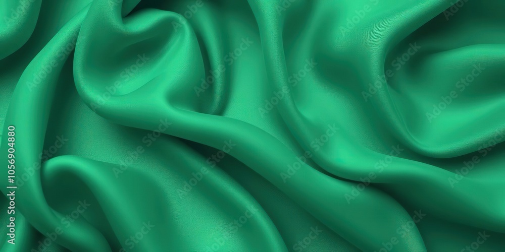 Obraz premium Soft and smooth chiffon fabric in flat green texture, green, textile, chiffon