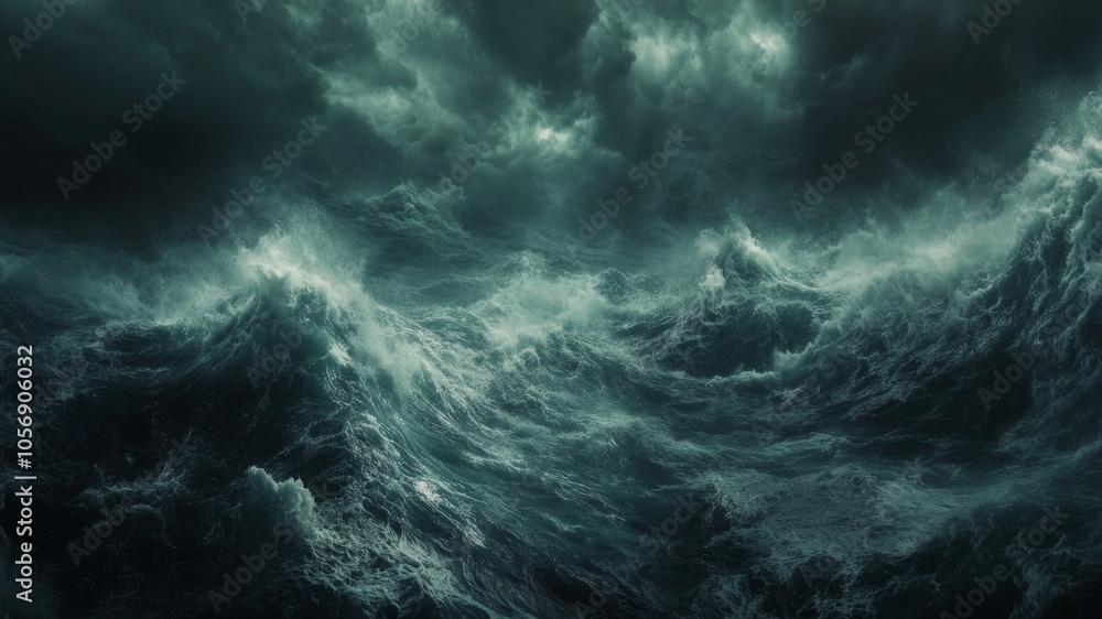 Stormy Sea with Dark Clouds and Raging Waves Stormy Sea with Dark Clouds and Raging Waves