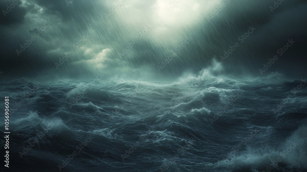 Turbulent Sea Under a Rain-Filled Sky Turbulent Sea Under a Rain-Filled Sky