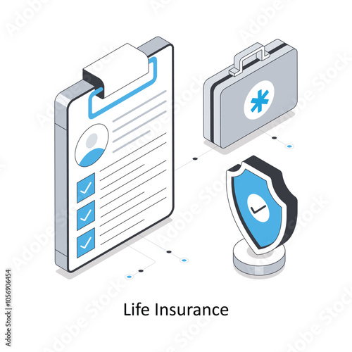 Life Insurance isometric stock illustration. EPS File stock illustration