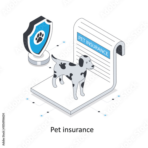 Pet insurance isometric stock illustration. EPS File stock illustration