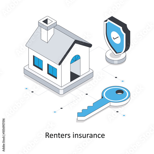Renters insurance isometric stock illustration. EPS File stock illustration