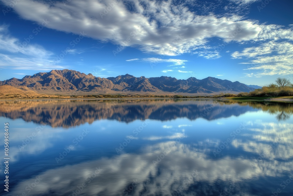 A beautiful lake with mountains in the background A beautiful lake with mountains in the background