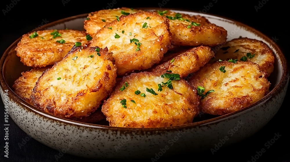 Delicious Latkes on a Ceramic Plate Delicious Latkes on a Ceramic Plate