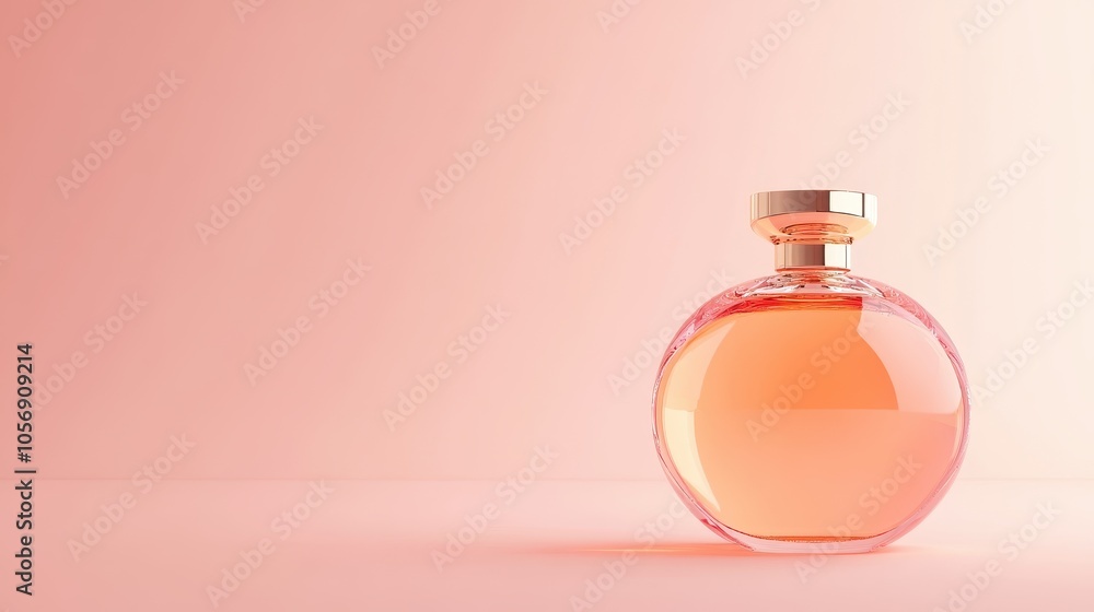 Elegant Perfume Bottle on Soft Pink Background Elegant Perfume Bottle on Soft Pink Background