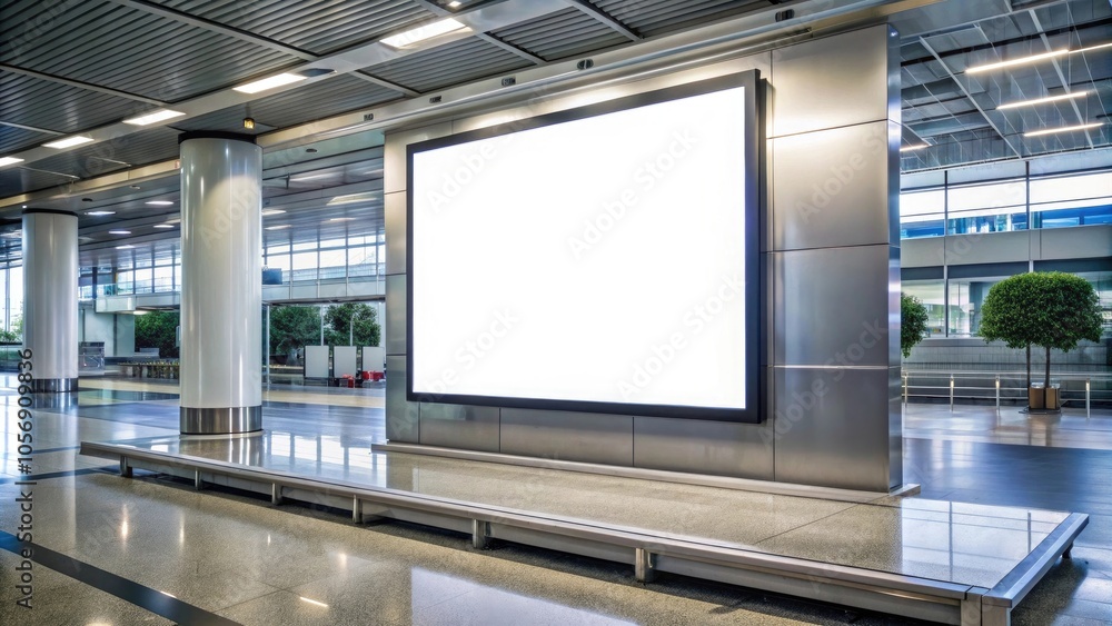 Empty digital billboard in a modern indoor space, ready for advertisement or display. Empty digital billboard in a modern indoor space, ready for advertisement or display.