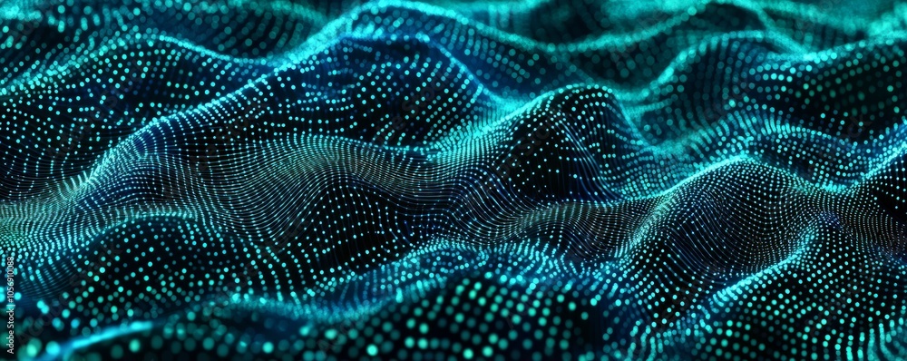 Abstract Teal Digital Waves Abstract Teal Digital Waves