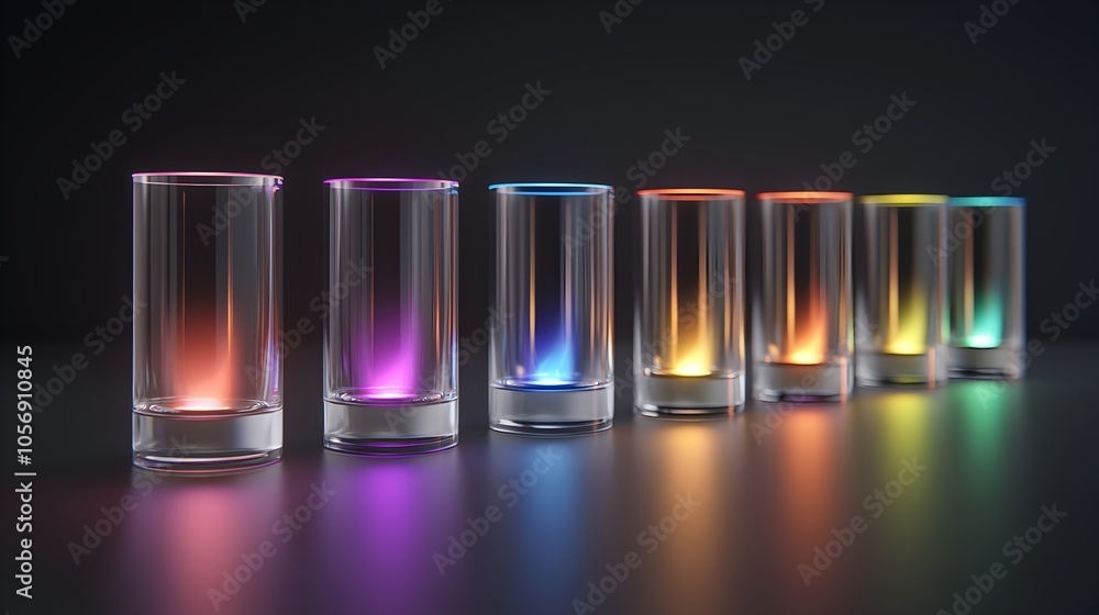 Glowing Cups with Flames and Oil Reflection Glowing Cups with Flames and Oil Reflection