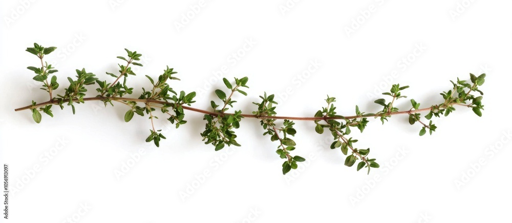 Fresh Thyme Branch Isolated Fresh Thyme Branch Isolated
