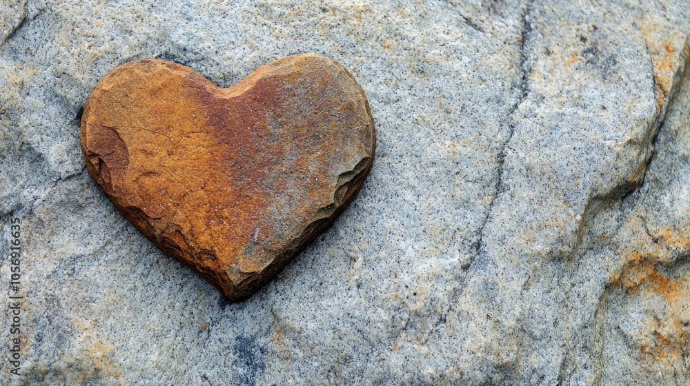 Obraz premium Heart Written In Stone On A Granite Background Love Relationships Impressions