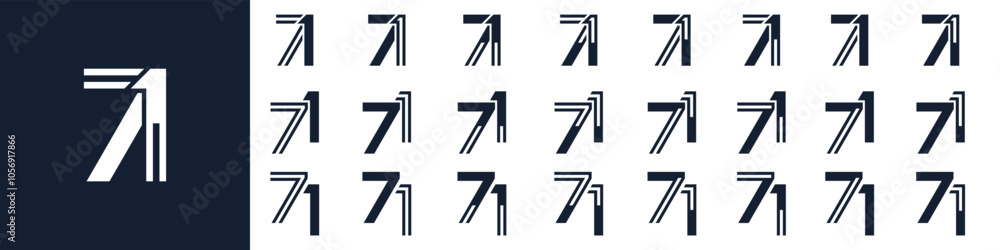 collection of creative number 71 logo designs. abstract seventy-one design vector illustration collection of creative number 71 logo designs. abstract seventy-one design vector illustration