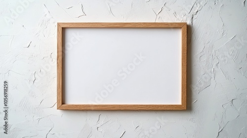 Wooden frame mockup set against a textured white backdrop 1x2 Horizontal Landscape orientation photo