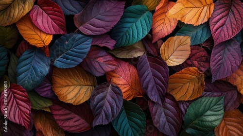 Wallpaper Mural A vibrant assortment of colorful leaves set against an abstract backdrop highlighting the natural beauty in various shades Torontodigital.ca