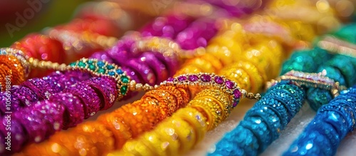 Bright Vibrant Colors Of Rakhis Beautiful Rakhis In Rakhi Shop For Rakshabandhan Festival photo