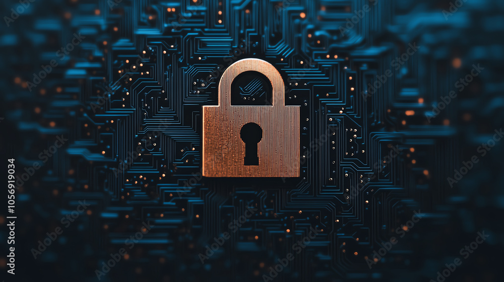 A digital padlock symbol against a futuristic blue circuit board, representing cybersecurity and data protection in the tech world. A digital padlock symbol against a futuristic blue circuit board, representing cybersecurity and data protection in the tech world.