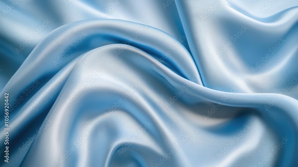 Fototapeta premium Light blue silk fabric abstract background textile design