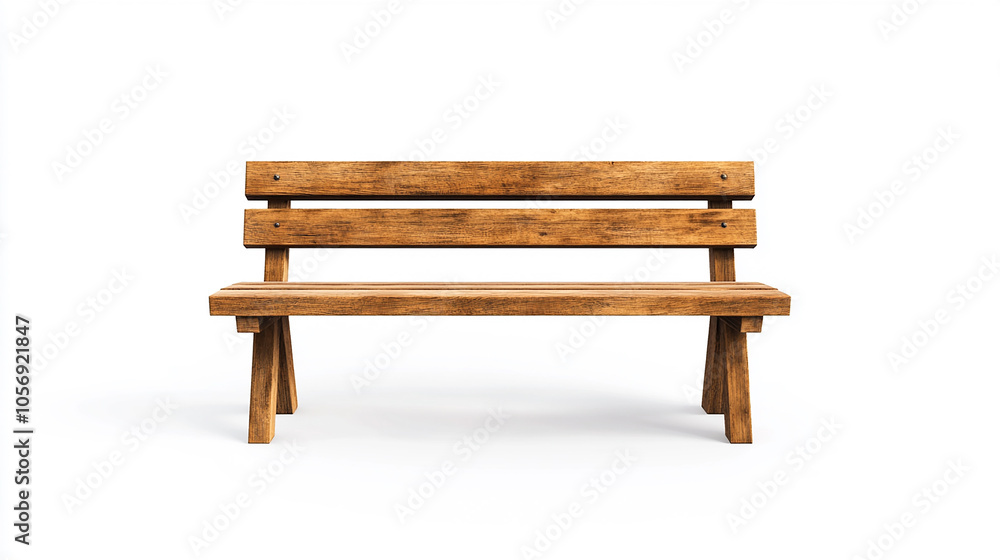 Wooden Park Bench Isolated on White Background Wooden Park Bench Isolated on White Background