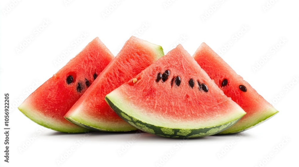 Fresh watermelon slices isolated on a white background Fresh watermelon slices isolated on a white background