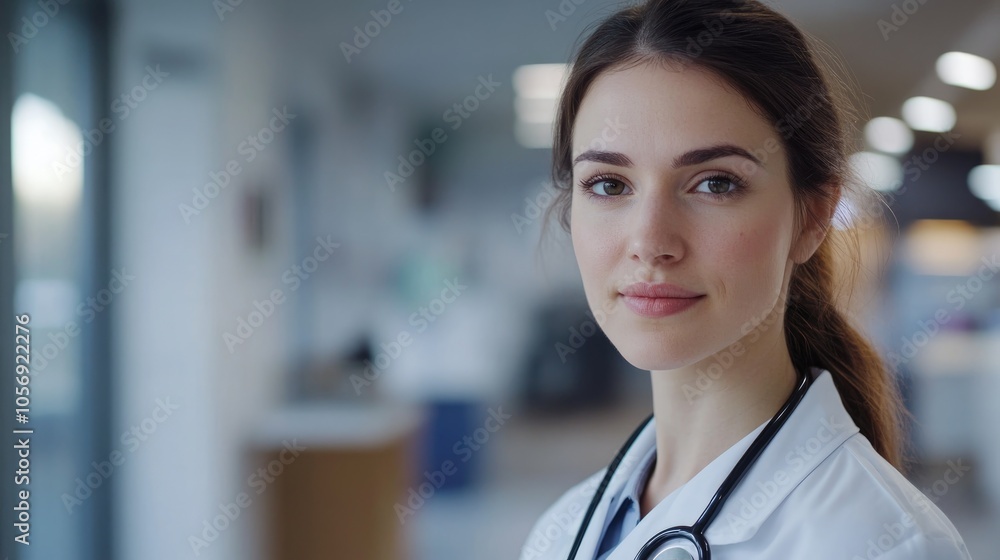 Professional female doctor with a stethoscope Professional female doctor with a stethoscope
