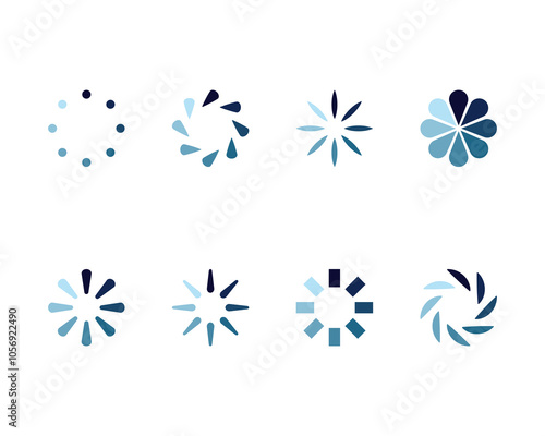 Collection Loading bar status icon. Vector illustration. Set of vector loaded icons. Download progress. Donload or Upload.