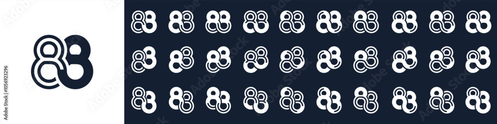 collection of creative number 88 logo designs. abstract eighty-eight design vector illustration collection of creative number 88 logo designs. abstract eighty-eight design vector illustration