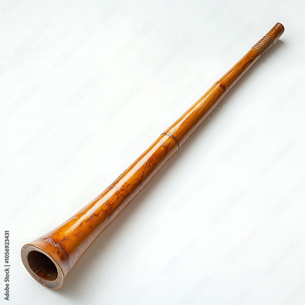 Naklejka premium A didgeridoo on a white background.