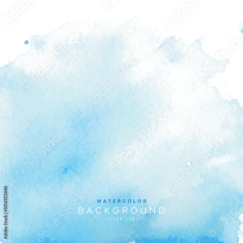 Light blue watercolor splash background, vector design, square proportion  